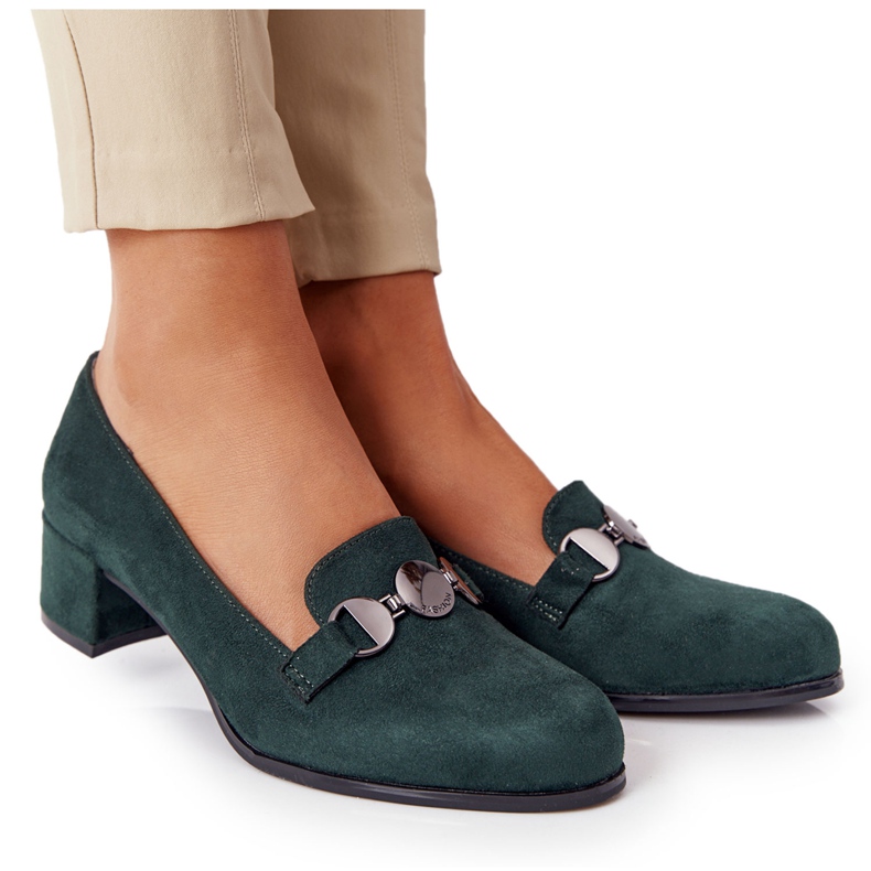 Zapato de salón en ante en el talón Sergio Leone PB148 Verde
