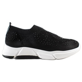 Bella Paris Zapatillas slip-on con cristales negro