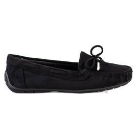 SHELOVET Mocasines de gamuza cómodos negro