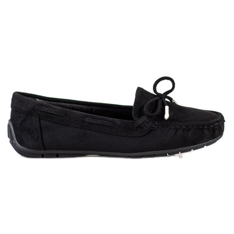 SHELOVET Mocasines de gamuza cómodos negro