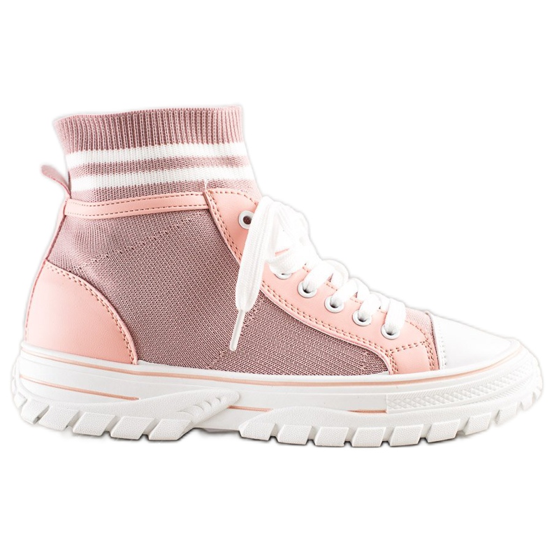 SHELOVET Zapatillas de deporte sin cordones de moda rosado SHELOVET Zapatillas de deporte sin cordones de moda rosado