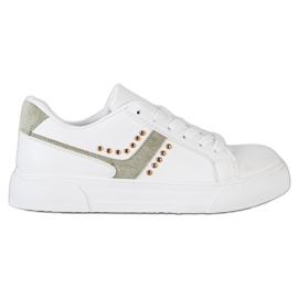 SHELOVET Zapatos deportivos blancos casuales