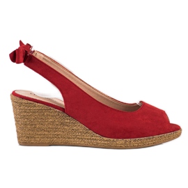 Sandalias sin cordones en la cuña VINCEZA rojo