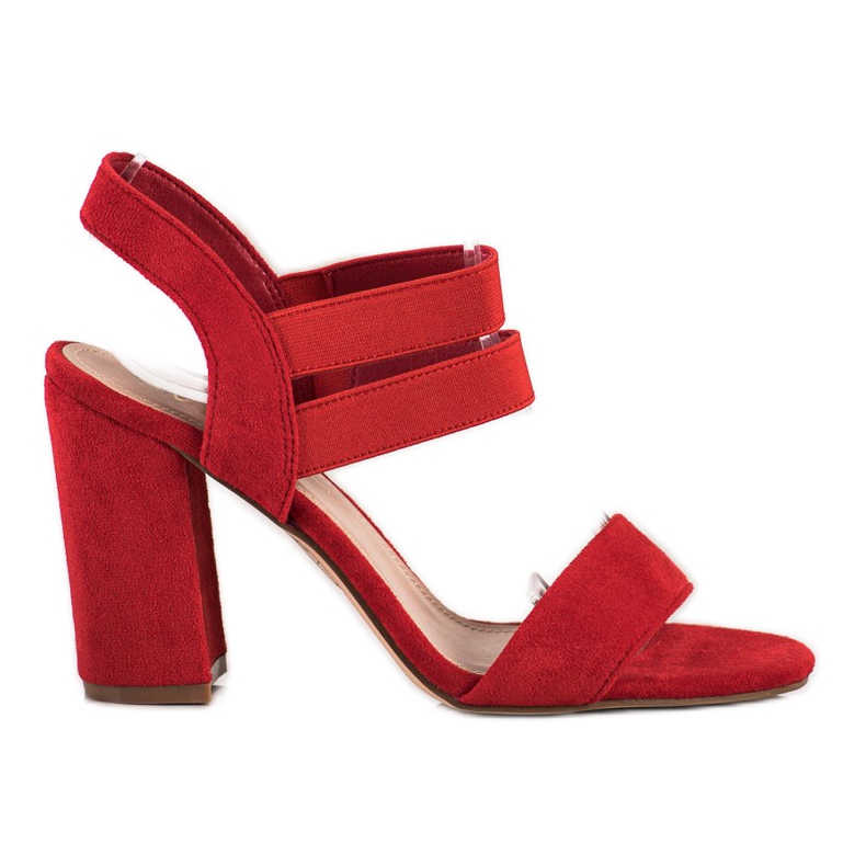Evento Sandalias sin cordones en una barra rojo