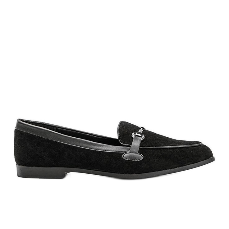 Mocasines negros en ante ecológico de Juliette