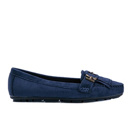 Mocasines de ante ecológico azul marino de Maia