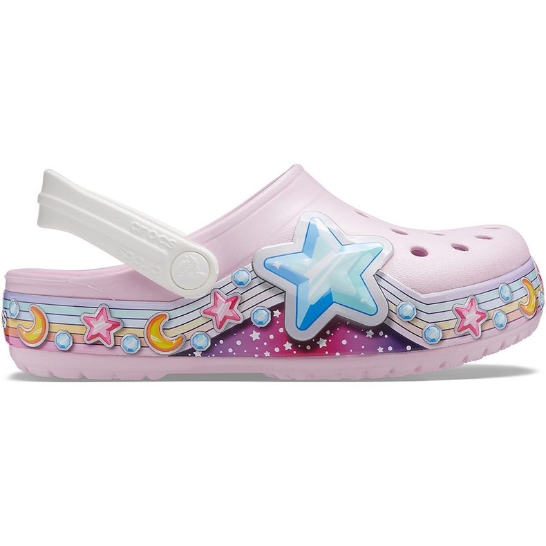 Crocs para niños Fl Star Band Zueco rosa 207075 6GD rosado
