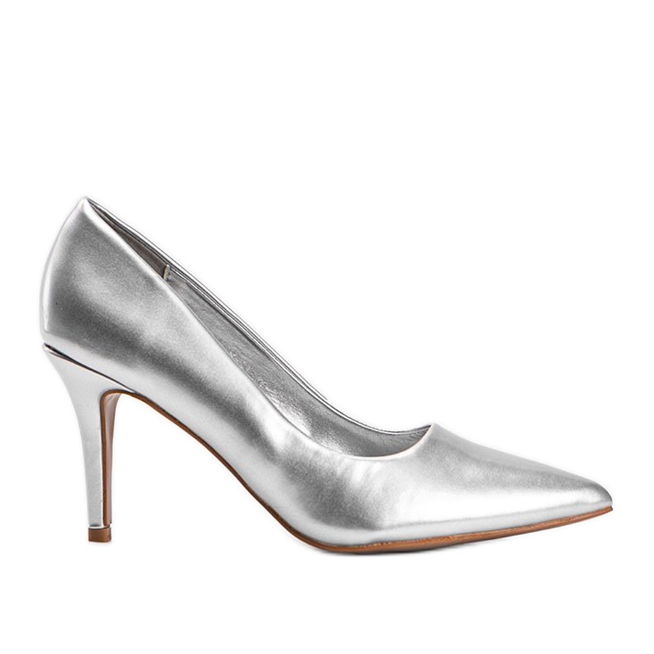 Zapatos de salón plateados en cuero ecológico Ally plata Zapatos de salón plateados en cuero ecológico Ally plata