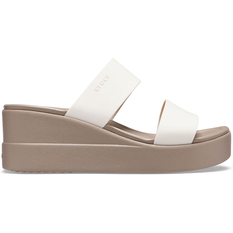 Pantuflas de mujer Crocs Brooklyn Mid Wedge beige 206219 16T