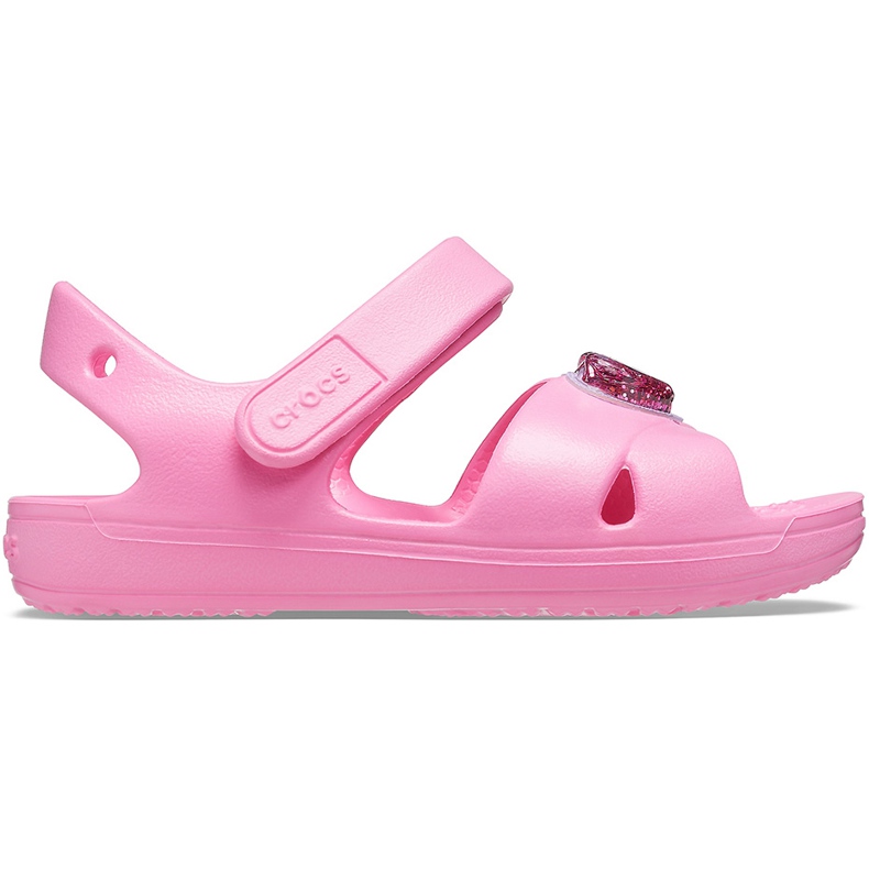 Sandalias Crocs para niños Classic Cross Strap Charm rosa 206947669 rosado