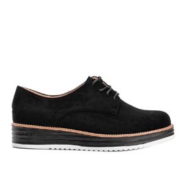 Zapatos de ante negro con suela alta Elyssa