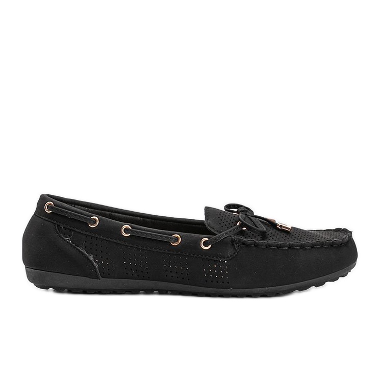 Mocasines negros de ecopiel calada Esther