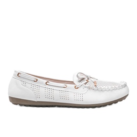 Mocasines blancos de ecopiel calada Esther