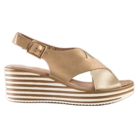 Sandalias Doradas Con Cuña Sergio Leone dorado