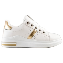SHELOVET Zapatillas deportivas blanco dorado