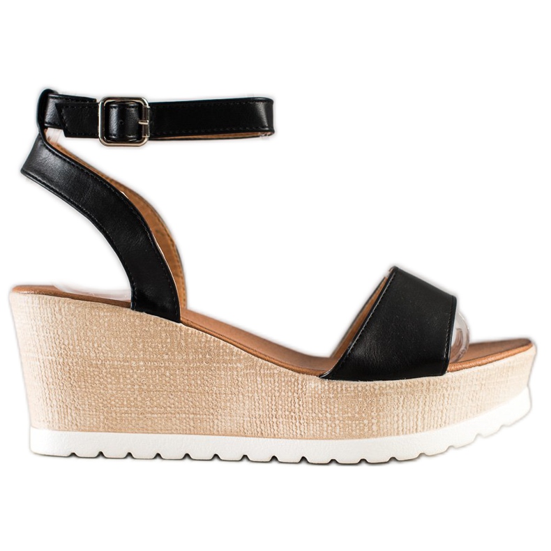 Seastar Sandalias de cuña clásicas negro
