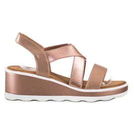 Weide Sandalias de cuña brillantes dorado Weide Sandalias de cuña brillantes dorado