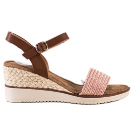 Evento Sandalias trenzadas ligeras marrón rosa