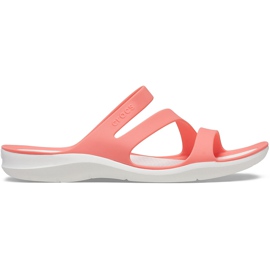 Pantuflas Crocs Mujer Swiftwater Coral-White 203998 6SL blanco multicolor