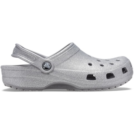 Zueco clásico con purpurina Silver Crocs para mujer 205942040 plata