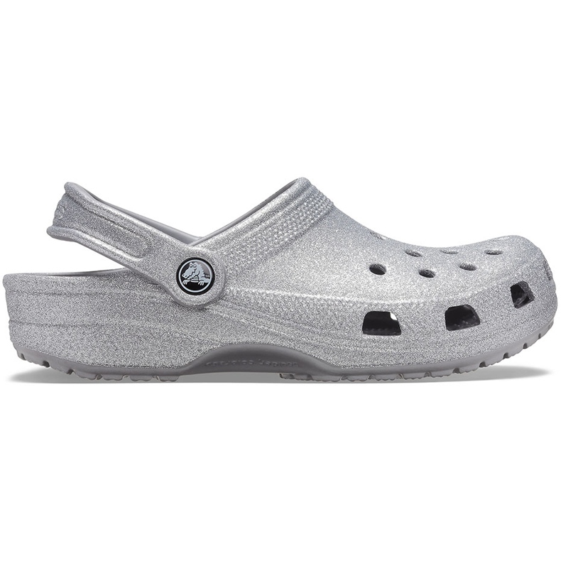 Zueco clásico con purpurina Silver Crocs para mujer 205942040 plata