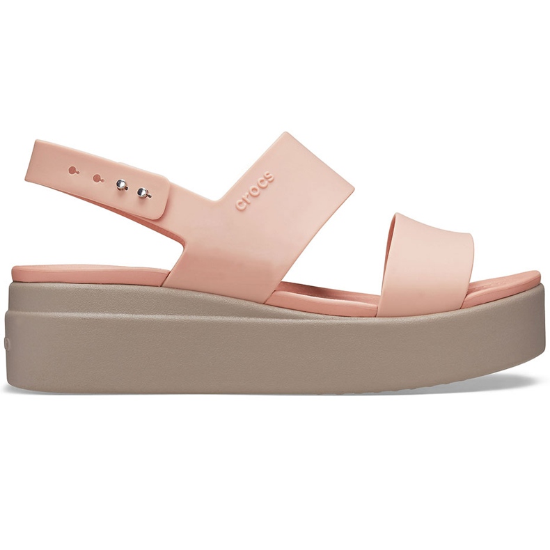 Sandalias Crocs mujer Brooklyn Low Wedge rosa-beige 206453 6RT rosado