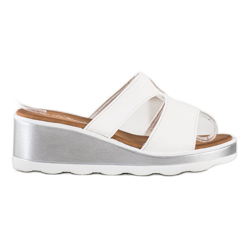 Weide Sandalias de cuña blanco