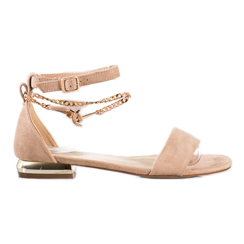 Sandalias Con Cadena Decorativa VINCEZA marrón