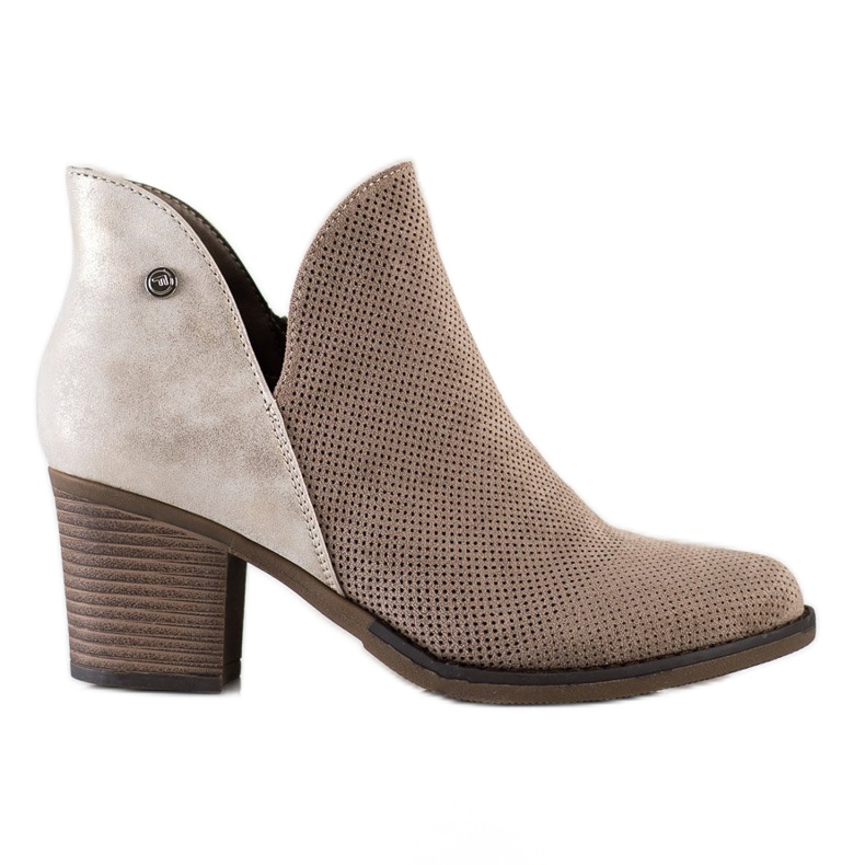 Filippo Botines de primavera con corte beige marrón Filippo Botines de primavera con corte beige marrón