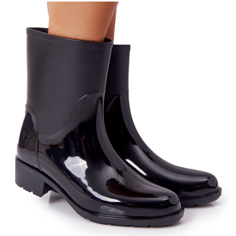 PS1 Botas Jodhpur negras brillantes Rainy Day negro