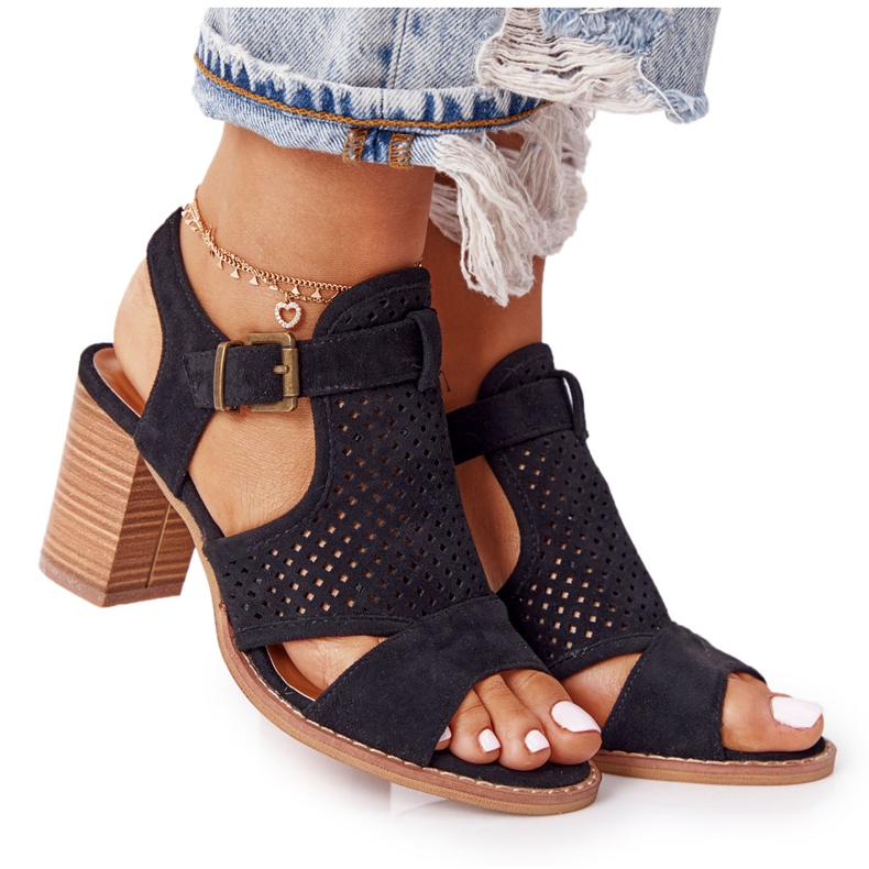 Sandalias Caladas En Una Barra Negra Hey Lover negro
