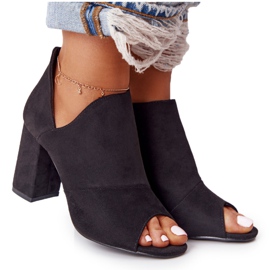 Botas de gamuza de primavera en un poste Vinceza 21-17095 Negro