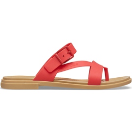 Pantuflas Crocs Mujer Tulum Toe Post rojo 206108 8C1