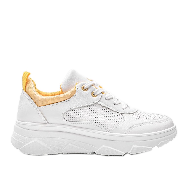 Deportivas blancas de suela gruesa con estampado Joyce de piel de serpiente blanco