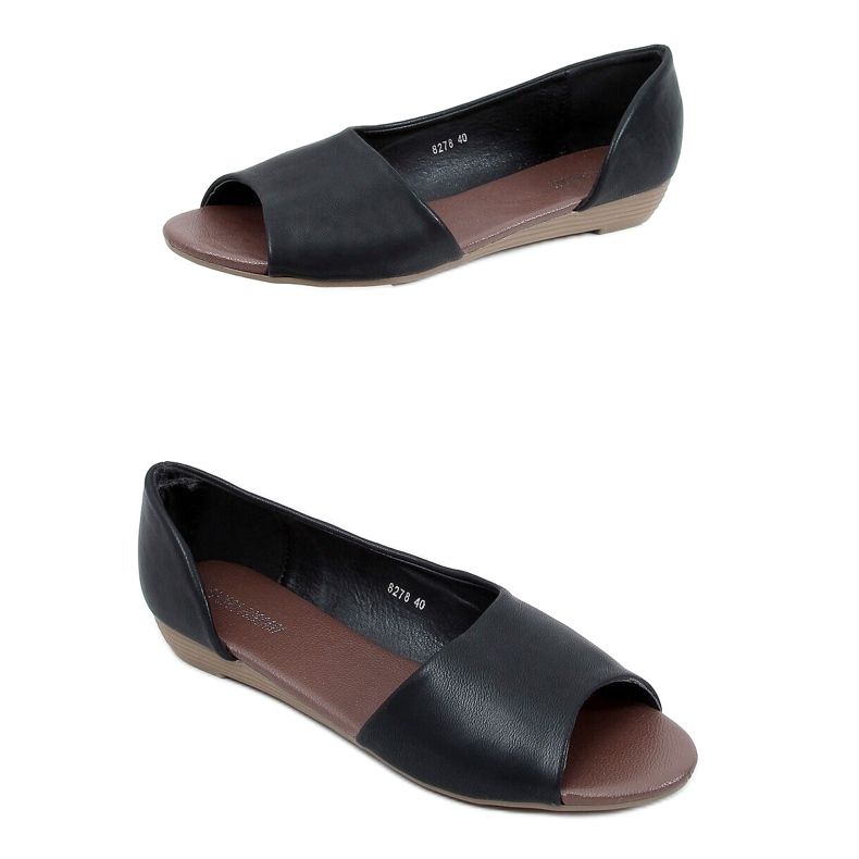 Bailarinas negras recortadas 8278 Black negro Bailarinas negras recortadas 8278 Black negro