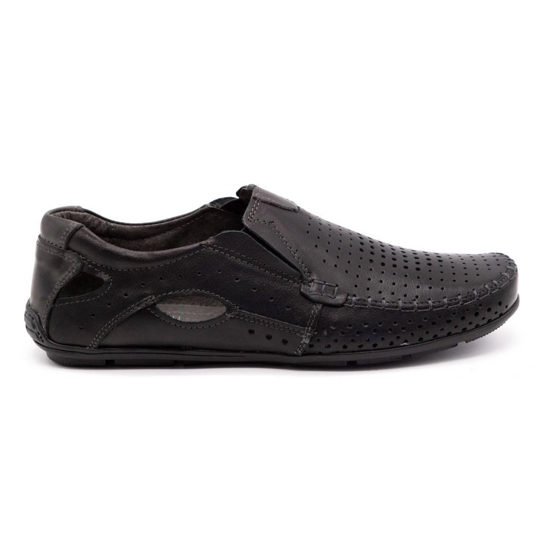 Olivier Zapatos de hombre mocasines 901 verano negro grano