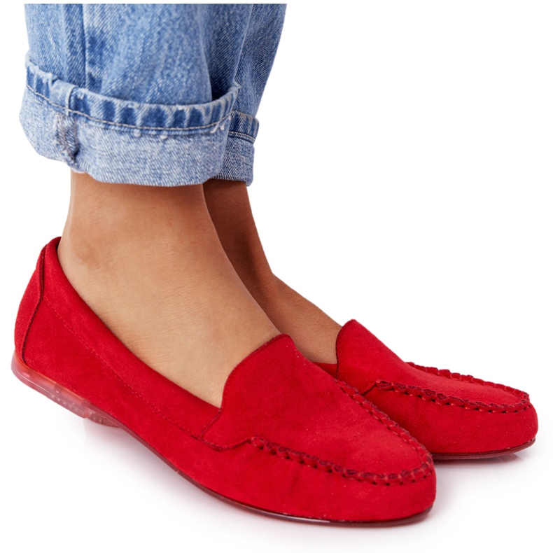 Mocasines de ante Sergio Leone MK722 Rojo
