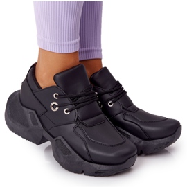 PS1 Zapatillas de mujer con suela burbujeante negra masiva negro