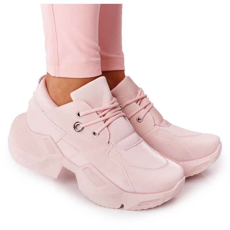 PS1 Zapatillas de mujer en una suela masiva rosa burbujeante rosado