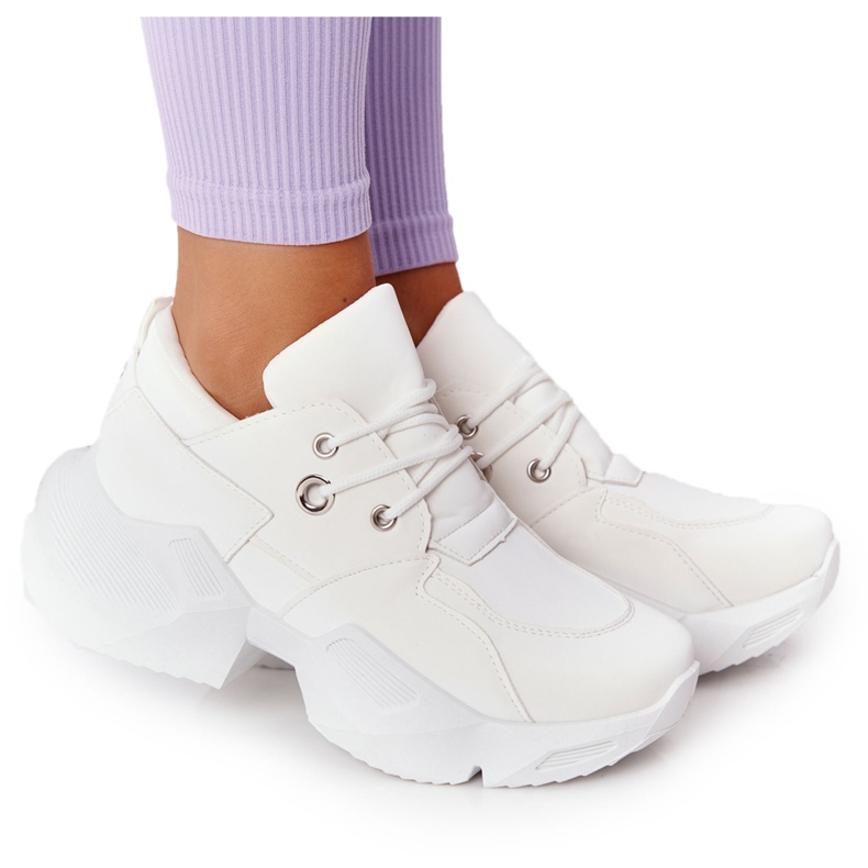 PS1 Zapatillas de mujer en una suela masiva Bubbly White blanco