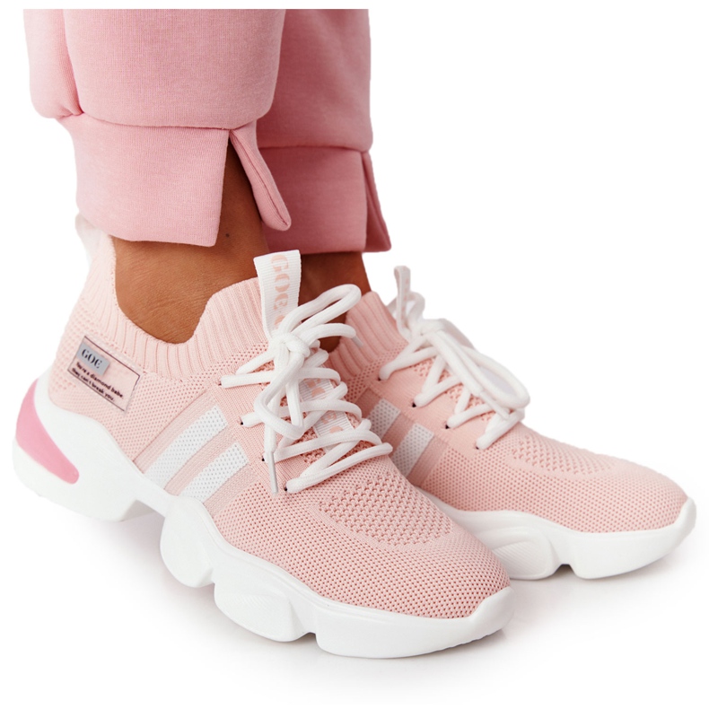 Calcetines deportivos de mujer GOE HH2N4019 Rosa blanco