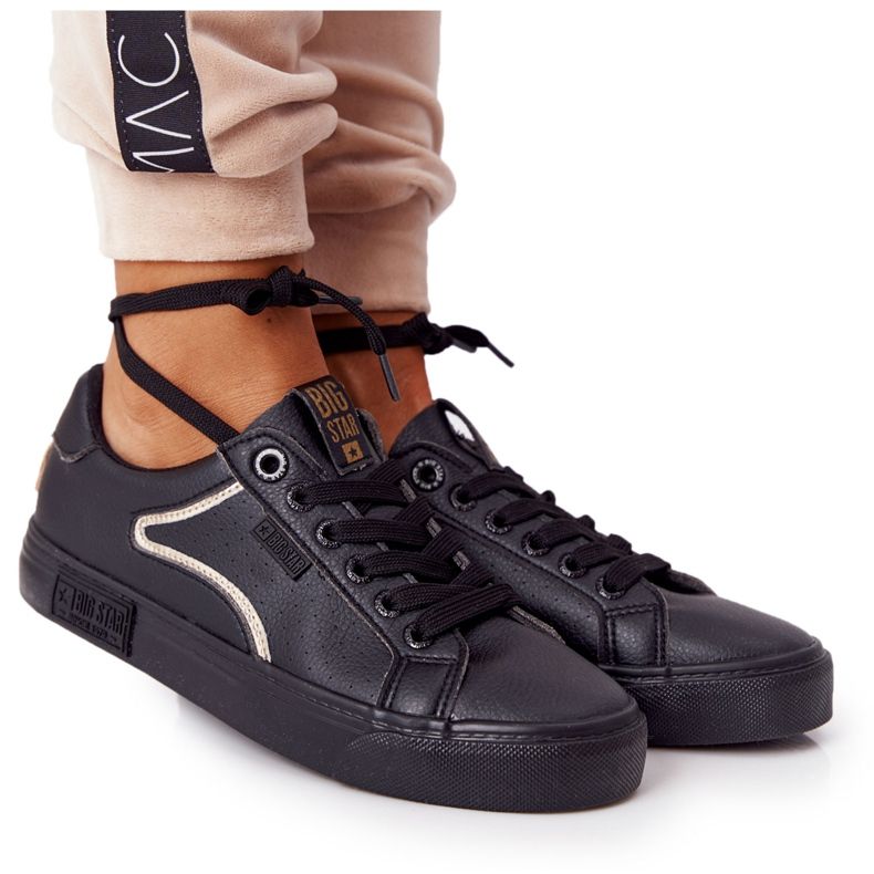 Zapatillas Mujer Piel Big Star HH274078 Negro-Plata