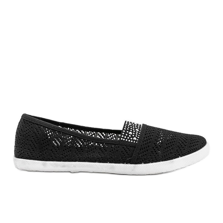 Zapatillas negras caladas con circonita Annabella negro