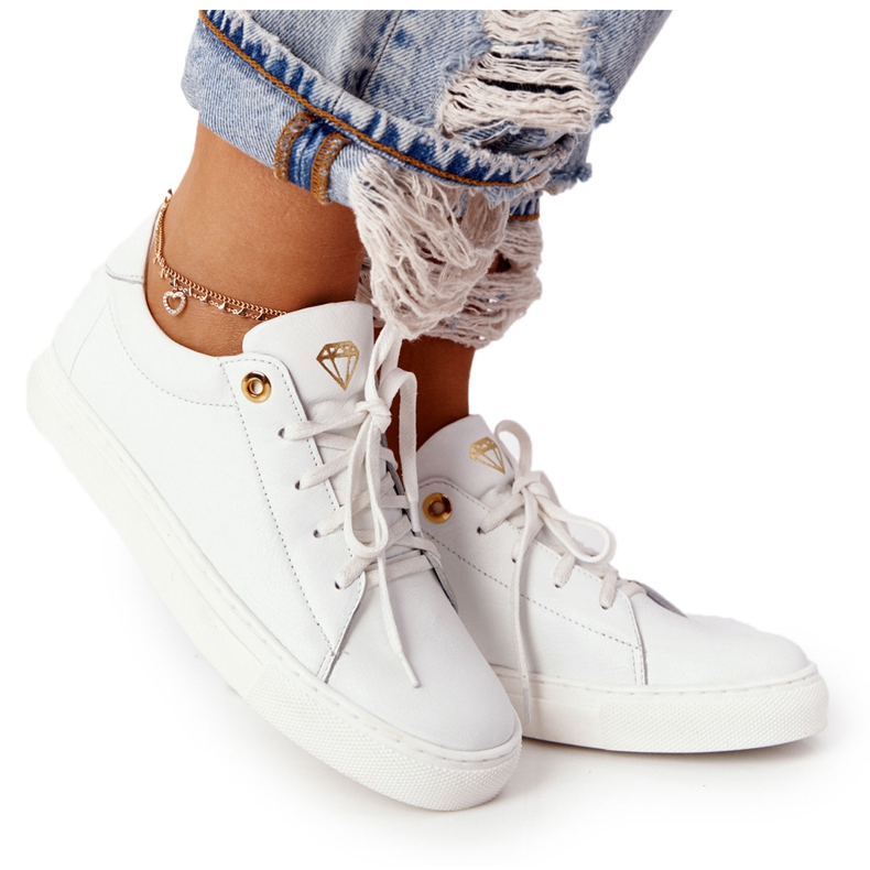 Deportivas Mujer Piel Blancas Nicole 2640 blanco