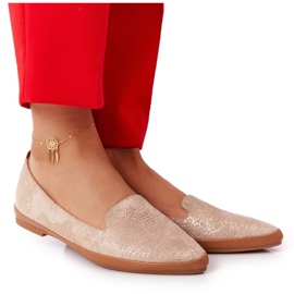 Mocasines Mujer Sergio Leone MK700 Suede Beige dorado
