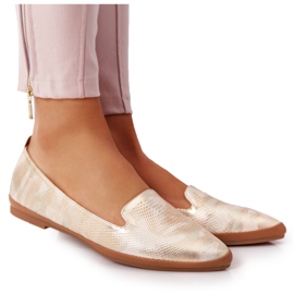 Mocasines Mujer Sergio Leone MK700 Gold beige verde dorado