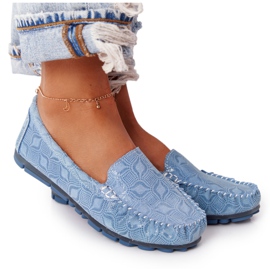 Mocasines Rio Flore de Piel Ecológica Azul