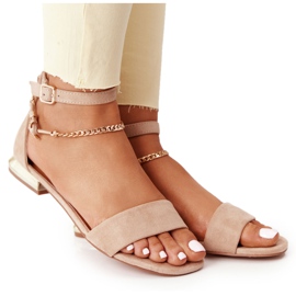 Sandalias Con Tacones Dorados Vinceza 21-17119 Beige