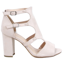 Sandalias de tacón beige 168-231 Beige