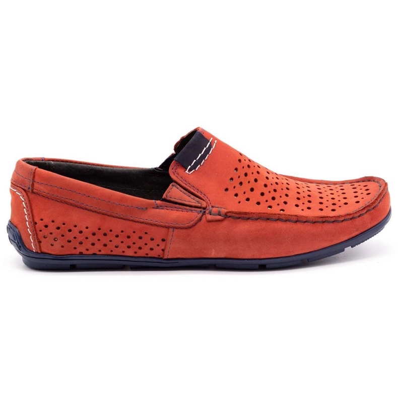 Olivier Zapatos de hombre mocasín 906 para verano rojo